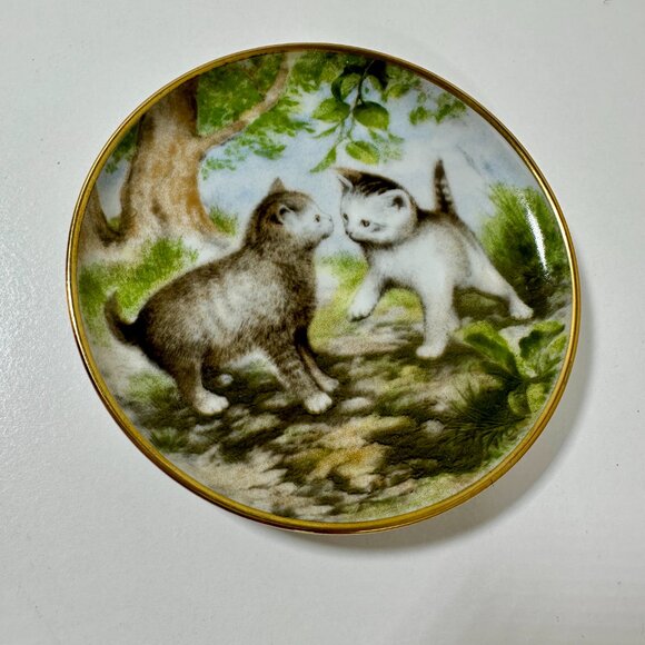 AK Kaiser Porcelain Trinket 4" Plates Coasters Germany Wildlife/Flowers Set Of 4 - Picture 4 of 11